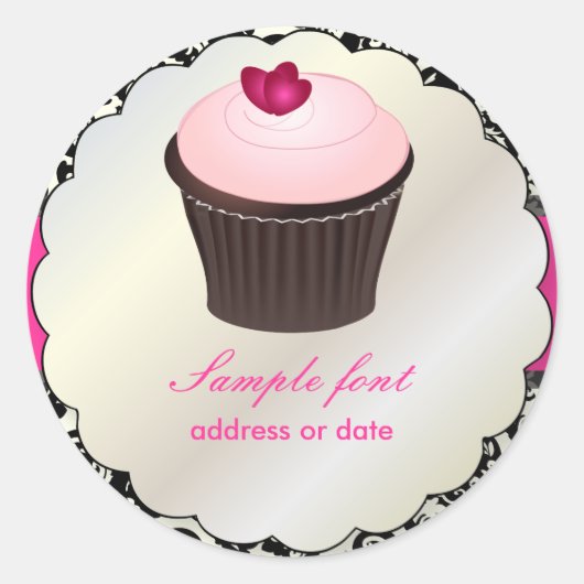 PixDezines doe-het-zelf kleuren, cupcake+olivia da Ronde Sticker (Voorkant)