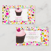 PixDezines doe-het-zelfcupcake+regenboog polka dot Visitekaartje (Voorkant / Achterkant)