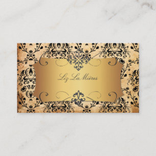 PixDezines Dolcè damask/faux parchment Visitekaartje