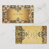 PixDezines  Dolcè damask/faux parchment Visitekaartje (Voorkant / Achterkant)