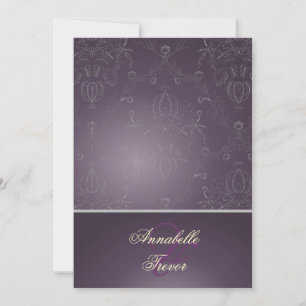 PixDezines Dolcè Damask/Plum+Silvery Grey Kaart