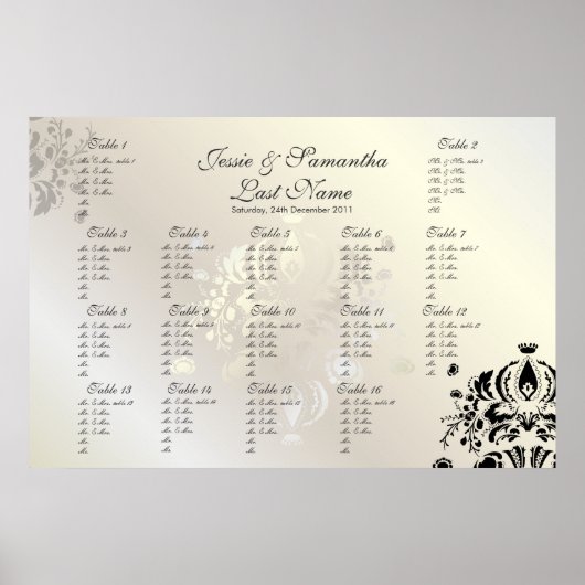 PixDezines Dolcè Damask/Table #s/DIY font Poster (Voorkant)