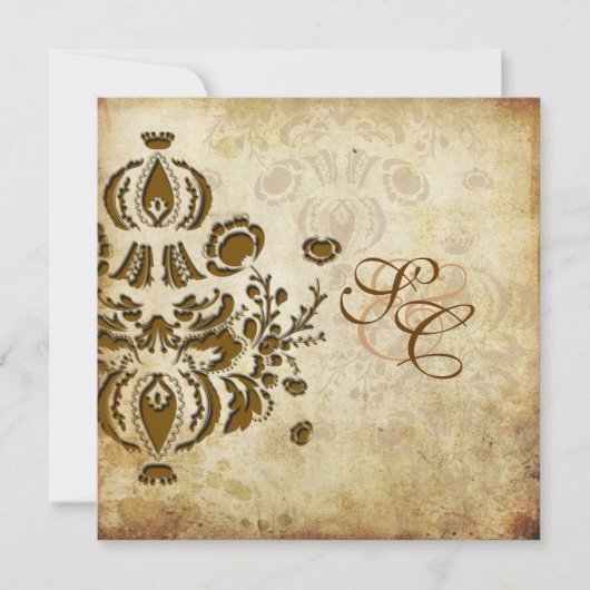 PixDezines Dolcè Damask-uitnodigingen Kaart (Voorkant)