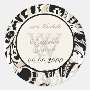 PixDezines dolcé damast diy kleur Ronde Sticker