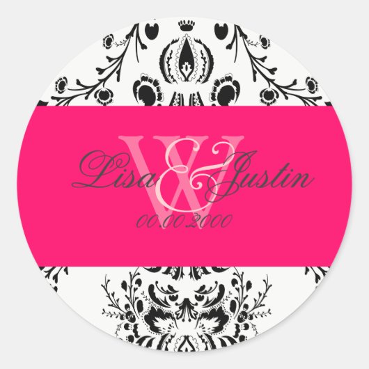 PixDezines dolcé damast diy kleur Ronde Sticker (Voorkant)