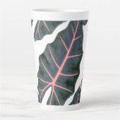 PixDezines Donker Bos Groen Caladium Latte Mok (Voorkant)