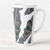 PixDezines Donker Bos Groen Caladium Latte Mok (Rechts)