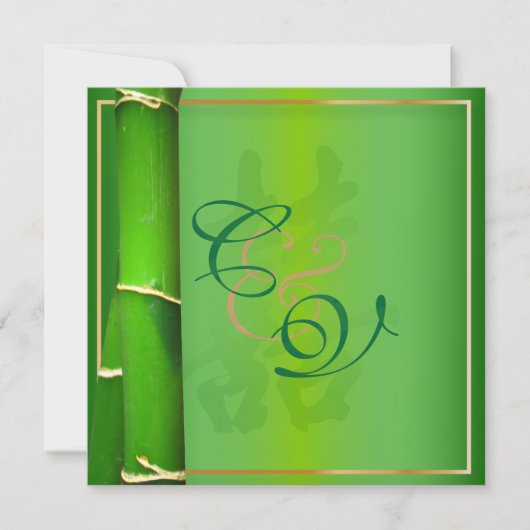 PixDezines Double Happiness+bamboo Kaart (Voorkant)