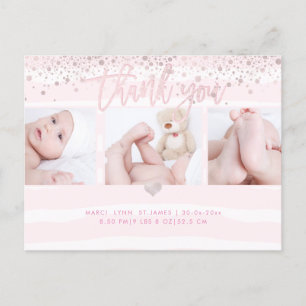 PixDezines Douche Bedankt/Dazzled Blush Pink Briefkaart