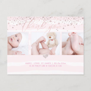 PixDezines Douche Bedankt/Dazzled Blush Pink Briefkaart