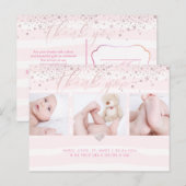 PixDezines Douche Bedankt/Dazzled Blush Pink Briefkaart (Voorkant / Achterkant)