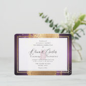 PixDezines Dubbele Gelukzaligheid, Nep Goud Auberg Kaart (Staand voorkant)