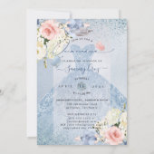 PixDezines Dusty Blue Roses Quinceanera Invitation (Dos)