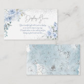 PixDezines Dusty Blue Rozen Display Shower Informatiekaartje (Voorkant / Achterkant)