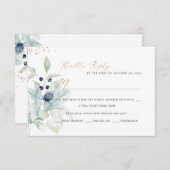 PixDezines Dusty Blue Winter Cotton Cartes RSVP (Devant / Derrière)