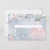 PixDezines Dusty Pink Blue Peonies RSVP Invitation (Dos)