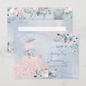 PixDezines Dusty Pink Blue Peonies RSVP Invitation (Devant / Derrière)