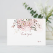 PixDezines Dusty Roos Dank u Bedankkaart (Staand voorkant)