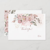 PixDezines Dusty Roos Dank u Bedankkaart (Voorkant / Achterkant)