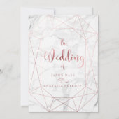 PixDezines Edelsteen+Marmer/Faux Roos Gold/Wedding Kaart (Achterkant)