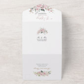 PixDezines Editor's Pick H2 Dusty Roos Rozen All In One Uitnodiging (Buitenkant)