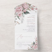 PixDezines Editor's Pick H2 Dusty Roos Rozen All In One Uitnodiging (Binnen)