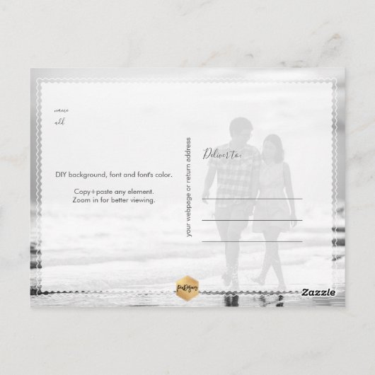 PixDezines Eenvoudig Elegant Faux Gold Luxe Script Briefkaart (Achterkant)