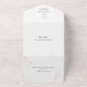 PixDezines Eenvoudige Nep Gouden Krans All In One Uitnodiging (Buitenkant)