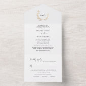 PixDezines Eenvoudige Nep Gouden Krans All In One Uitnodiging (Binnen)