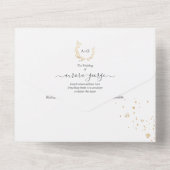 PixDezines Eenvoudige Nep Gouden Krans All In One Uitnodiging (Achterkant)