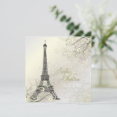 PixDezines EIFFEL PARIS+SNOWFLAKES INVITATIONS (Debout devant)