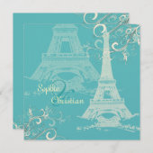 PixDezines EIFFEL TOWER INVITATIONS/DIY BACKGROUND Kaart (Voorkant / Achterkant)