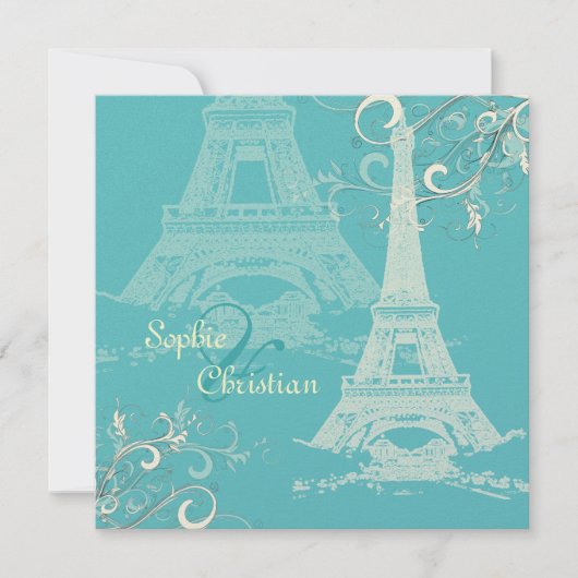 PixDezines EIFFEL TOWER INVITATIONS/DIY BACKGROUND Kaart (Voorkant)