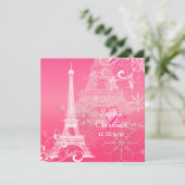 PixDezines EIFFEL TOWER INVITATIONS/DIY BACKGROUND Kaart (Staand voorkant)