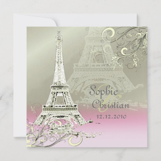 PixDezines EIFFEL TOWER INVITATIONS/DIY BACKGROUND Kaart (Voorkant)