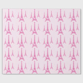 PixDezines eiffeltorens/hete roze/dij achtergrond Cadeaupapier (Vlak)