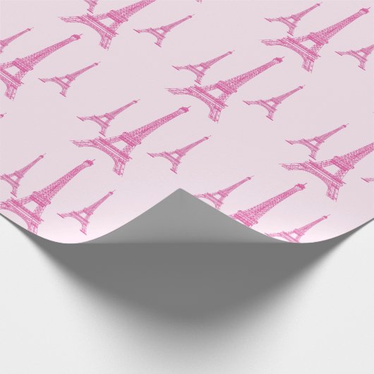 PixDezines eiffeltorens/hete roze/dij achtergrond Cadeaupapier (Hoek)