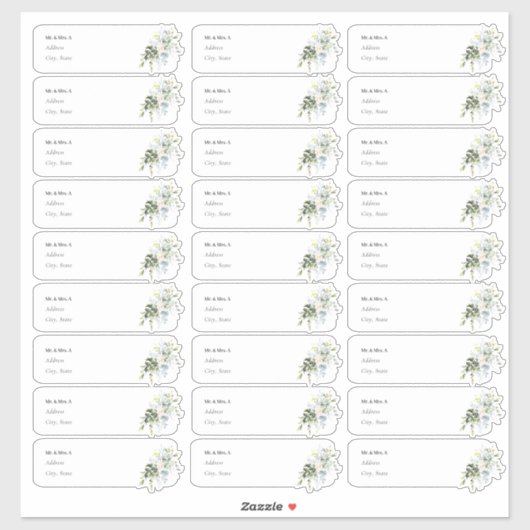 PixDezines Elegant Blue Gum Étiquette de adresse i (Feuille)