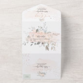 PixDezines Elegant Blush Peonies All In One Uitnodiging (Buitenkant)