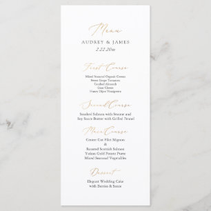 PixDezines élégant calligraphie Faux Gold Menu