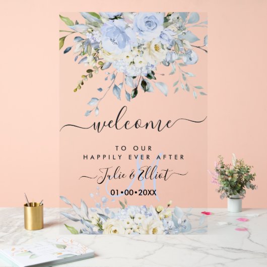 PixDezines Elégant Dusty Blue Gum Eucalyptus (Mariage)