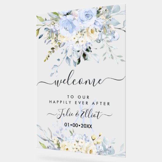 PixDezines Elegant Dusty Blue Gum Eucalyptus Acryl Bord (Hoek)