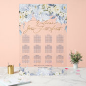 PixDezines élégant Dusty Blue Hyde Seating Chart (Mariage)