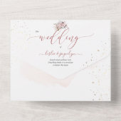 PixDezines Elegant Dusty Roos+Gum Eucalyptus All In One Uitnodiging (Achterkant)