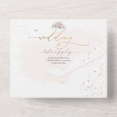 PixDezines Elegant Dusty Rozen Waterverf Flowers All In One Uitnodiging (Achterkant)