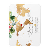 PixDezines Elegant Gold Map opslaan op datum Magneet (Verticaal)