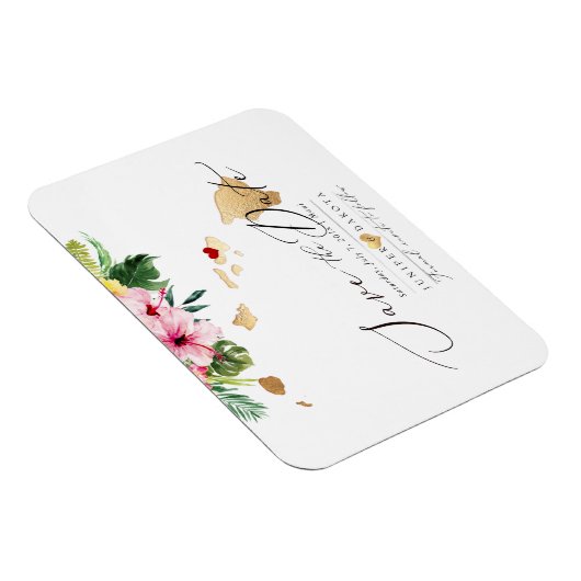 PixDezines Elegant Hawaiian DIY Map Save the Date Magneet (Rechterzijde)