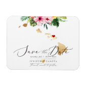 PixDezines Elegant Hawaiian DIY Map Save the Date Magneet (Horizontaal)