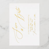 PixDezines Elegant Luxe Calligrafie Sparen de Datu Folie Uitnodiging (Voorkant)