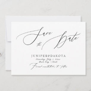PixDezines Elegant Luxe Calligrafie Sparen de Datu Kaart